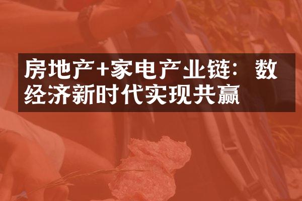 房地产+家电产业链：数字经济新时代实现共赢