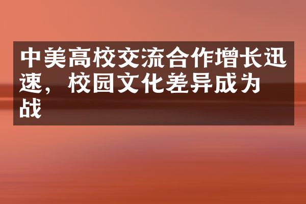 中美高校交流合作增长迅速，校园文化差异成为挑战