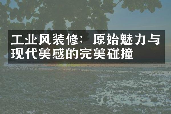 工业风装修：原始魅力与现代美感的完美碰撞