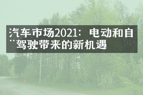 汽车市场2021：电动和自动驾驶带来的新机遇