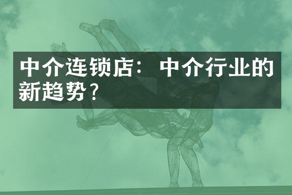 中介连锁店：中介行业的新趋势？