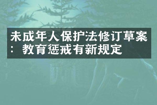 未成年人保护法修订草案：教育惩戒有新规定