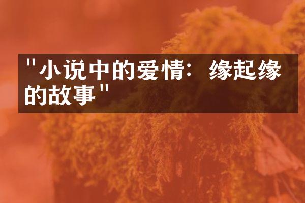 "小说中的爱情：缘起缘灭的故事"