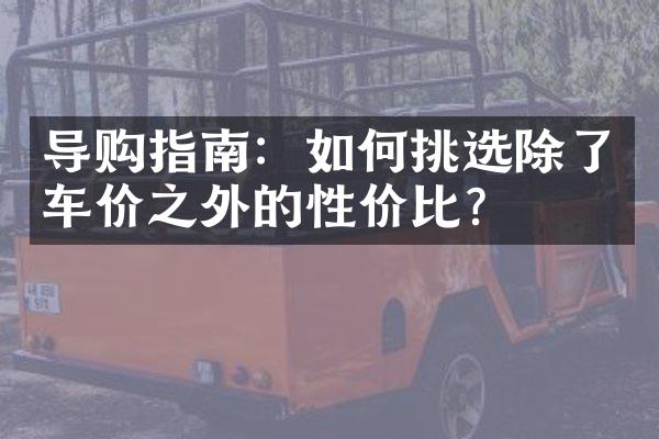 导购指南：如何挑选除了车价之外的性价比？