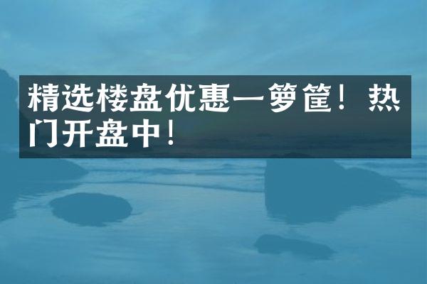 精选楼盘优惠一箩筐！热门开盘中！