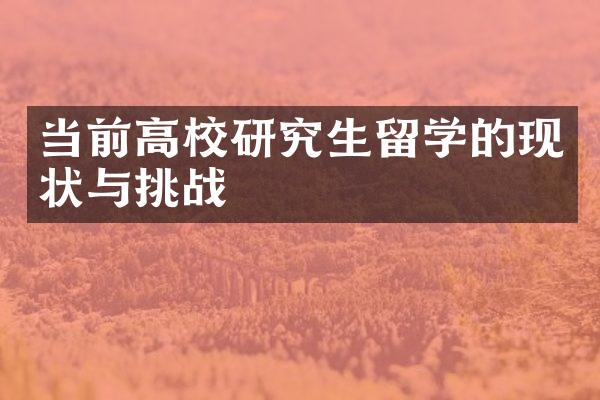 当前高校研究生留学的现状与挑战