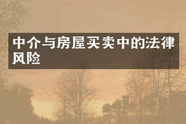 中介与房屋买卖中的法律风险