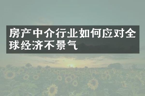 房产中介行业如何应对全球经济不景气