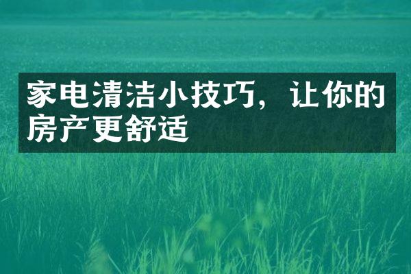 家电清洁小技巧，让你的房产更舒适