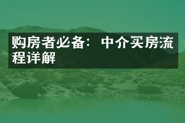 购房者必备：中介买房流程详解