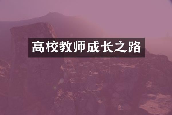 高校教师成长之路