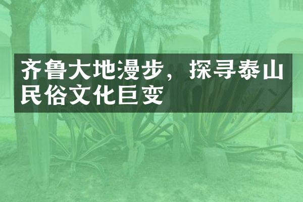 齐鲁大地漫步，探寻泰山民俗文化巨变