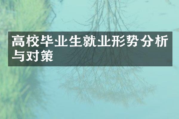 高校毕业生就业形势分析与对策