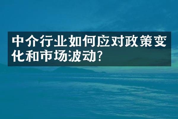 中介行业如何应对政策变化和市场波动？