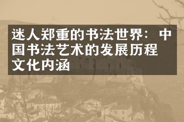 迷人郑重的书法世界：中国书法艺术的发展历程和文化内涵