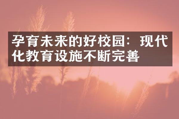 孕育未来的好校园：现代化教育设施不断完善