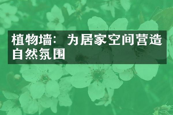 植物墙：为居家空间营造自然氛围