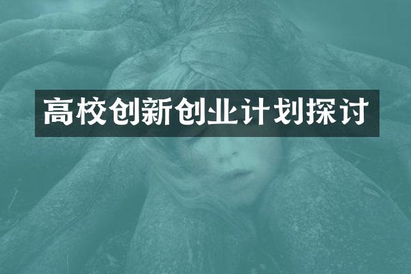 高校创新创业计划探讨