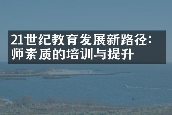 21世纪教育发展新路径：教师素质的培训与提升