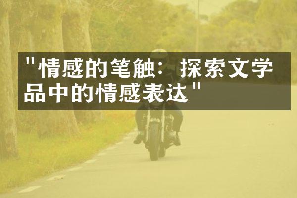 "情感的笔触：探索文学作品中的情感表达"