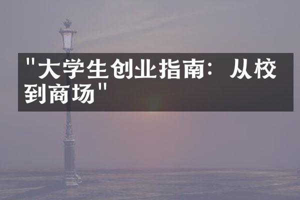 "大学生创业指南：从校园到商场"