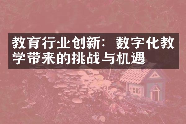 教育行业创新：数字化教学带来的挑战与机遇