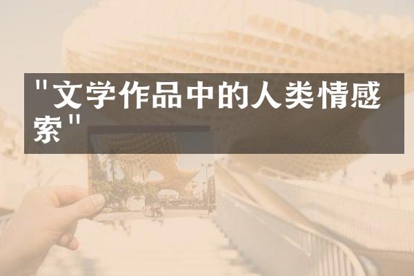 "文学作品中的人类情感探索"