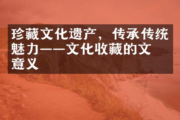 珍藏文化遗产，传承传统魅力——文化收藏的文化意义