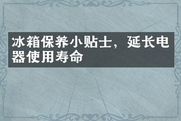 冰箱保养小贴士，延长电器使用寿命