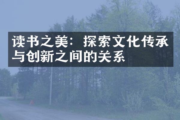 读书之美：探索文化传承与创新之间的关系