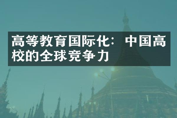 高等教育国际化：中国高校的全球竞争力