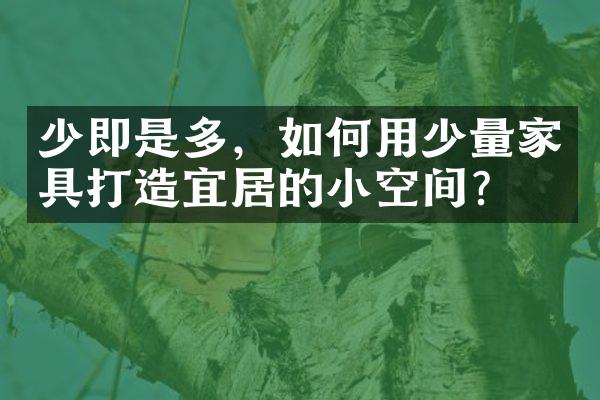 少即是多，如何用少量家具打造宜居的小空间？