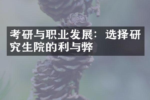 考研与职业发展：选择研究生院的利与弊