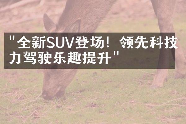 "全新SUV登场！领先科技助力驾驶乐趣提升"