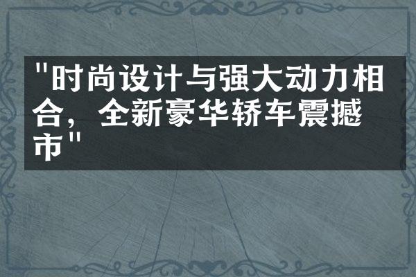 "时尚设计与强大动力相结合，全新豪华轿车震撼上市"