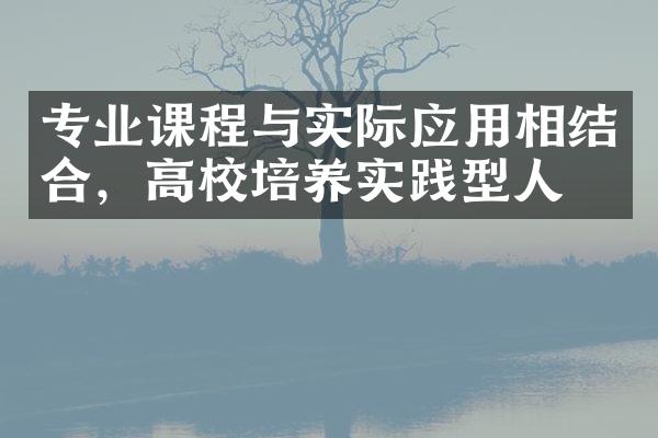 专业课程与实际应用相结合，高校培养实践型人才