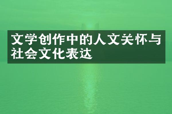 文学创作中的人文关怀与社会文化表达