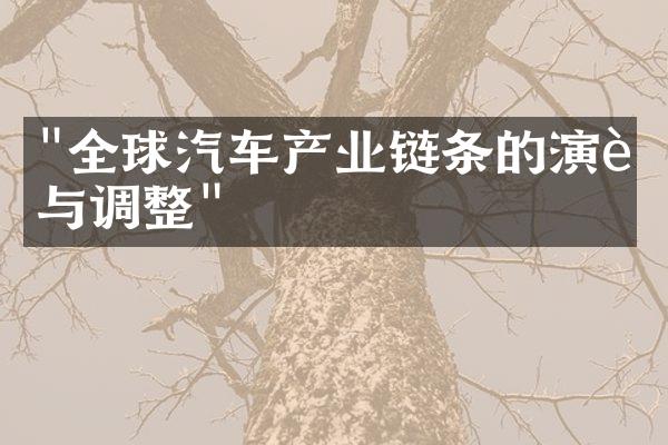 "全球汽车产业链条的演进与调整"