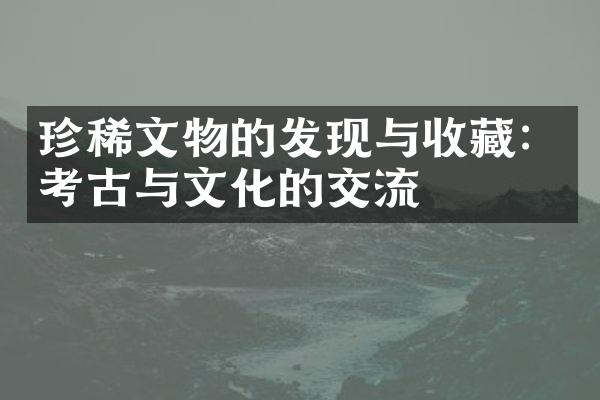 珍稀文物的发现与收藏：考古与文化的交流