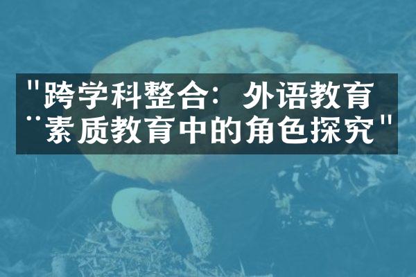 "跨学科整合：外语教育在素质教育中的角色探究"