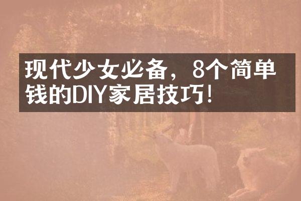 现代少女必备，8个简单钱的DIY家居技巧！