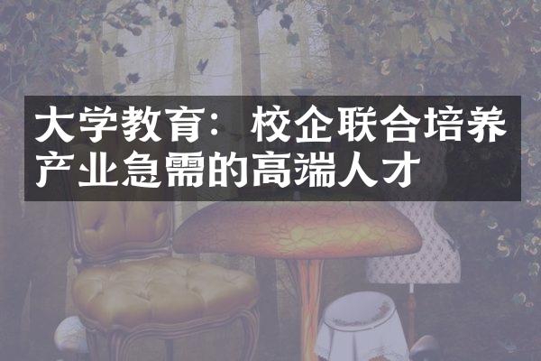 大学教育：校企联合培养产业急需的高端人才