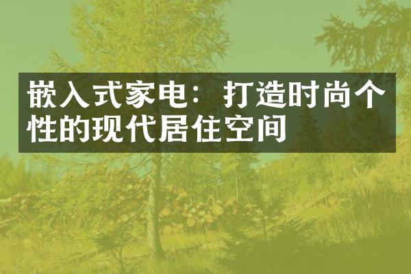 嵌入式家电：打造时尚个性的现代居住空间