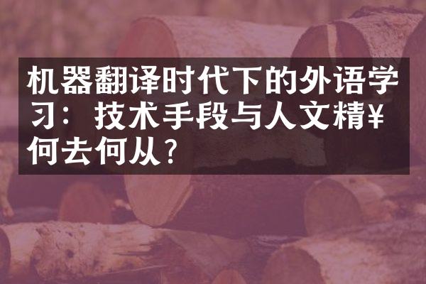 机器翻译时代下的外语学习：技术手段与人文精神何去何从？