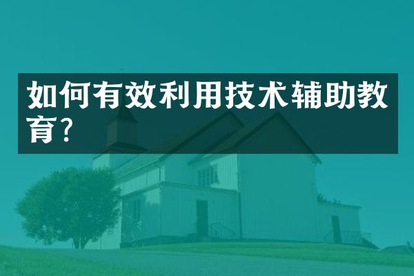 如何有效利用技术辅助教育？