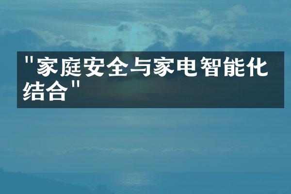 "家庭安全与家电智能化的结合"