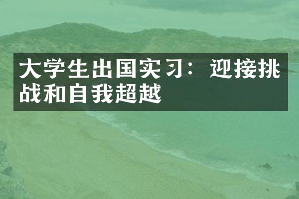 大学生出国实习：迎接挑战和自我超越