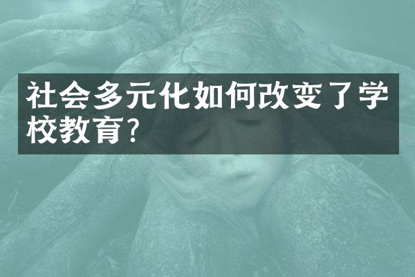 社会多元化如何改变了学校教育？