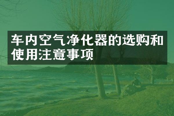 车内空气净化器的选购和使用注意事项