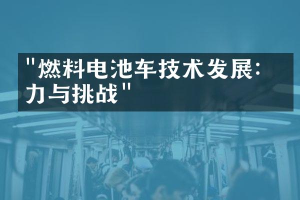 "燃料电池车技术发展：潜力与挑战"